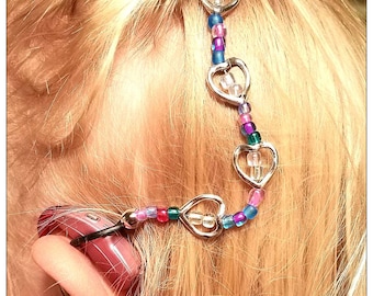 Rockin Aid Retainers: Silver Plated Hearts with Blue themed Czech Glass Beads!  Please select quantity 2 for a pair!