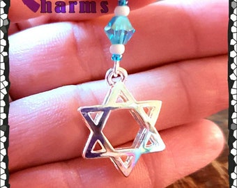 Jeweled Cross Hearing Aid Charms: Star of David, Fisherman of Men
