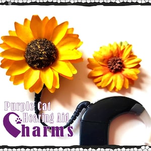 Cochlear Cuties: Sunflowers!  Offered in 2 different sizes!  Please select quantity 2 for a pair!