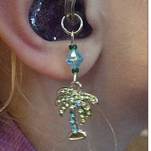 Hearing Aid Charms: Rhinestone Palm Trees
