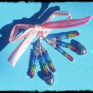 Hearing Aid Charms! Rainbow Dangles!  (Also available in a matching Mother Daughter Set )