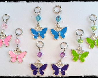Hearing Aid Charms: Beautiful and Bright Butterflies with Glass Accent Beads!  Available in 5 great colors!