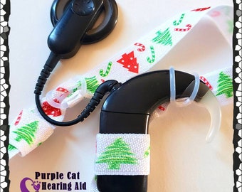 Seasonal HearBands Adjustable Hearing Aid and Cochlear Implant HearBand Headbands in festive Holiday Prints!