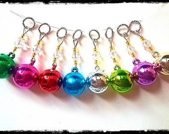 Hearing Aid Charms: Colorful Christmas Ball Ornaments with Czech Glass Accent Beads!