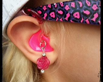 Hearing Aid Charms: Translucent Sugar Drop Roses!  (Also available in matching Mother Daughter Sets!)