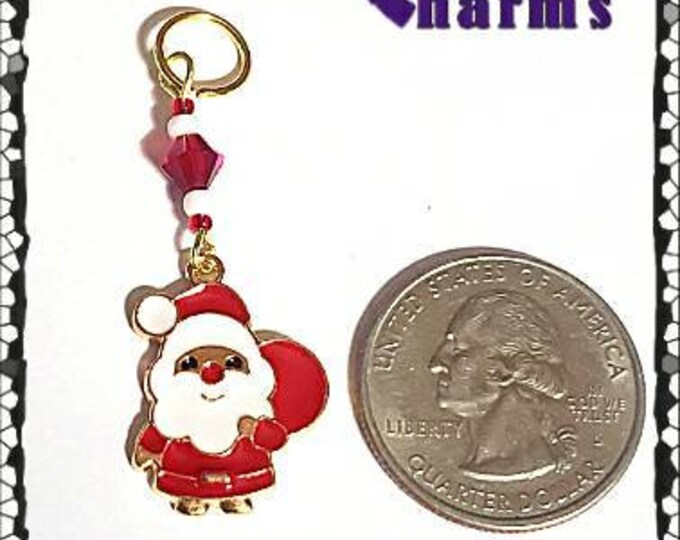 Featured listing image: Hearing Aid Charms: Sweet Santas with Czech Glass Accent Beads!