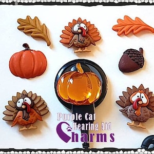Cochlear Cuties or Hearing Aid Tube Trinkets: Fall Pumpkins, Turkeys, Leaves and Acorns!  Please Select Quantity 2 for a Pair!