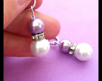 Hearing Aid Charms: Glass pearls with silver plated rhinestone accent (mother daughter set also available)!