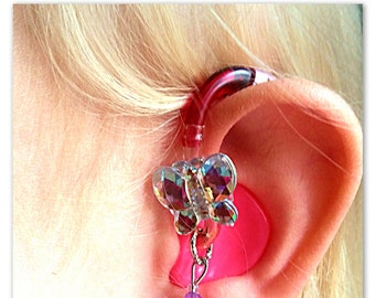 Tube Trinkets: Crystal Butterflies! ***Hearing Aid Charm sold separately***