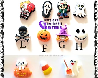 Hearing Aid Tube Trinkets or Cochlear Cuties:  Halloween Collection!  Jack-a-lanturn, bats, witch, spider or skellington!