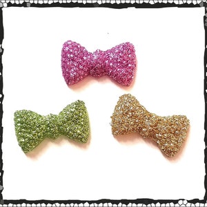 Hearing Aid Tube Trinkets:  Glittery Bows!  Please select quantity 2 for a pair! 3 colors to choose from!