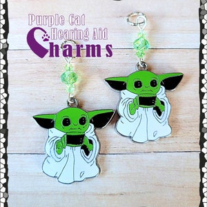 Hearing Aid Charms: Adorable Aliens with Czech Glass and Swarovski Crystal Accent Beads!