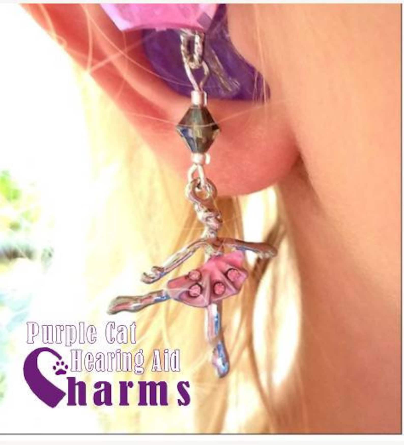 hearing aid charms: charming ballet slippers or beautiful ballerinas with czech glass accent beads!