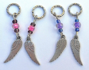 Hearing Aid Charms:  Angel Wings With Czech Glass Accent Beads  (also available in matching Mother Daughter Set)!