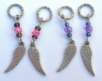 Hearing Aid Charms:  Angel Wings With Czech Glass Accent Beads  (also available in matching Mother Daughter Set)!
