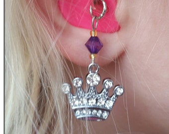 Hearing Aid Charms:  Royal Rhinestone Princess Crowns with glass accent beads!