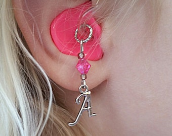 Hearing Aid Charms: Personalized Initials with Glass Accent Beads!