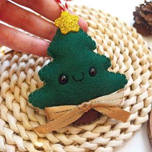 Abete addobbo natalizio albero di natale kawaii in feltro pannolenci
