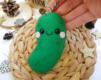 Felt kawaii Christmas pickle cucumber plush ornament