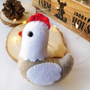 Felt cute chicken Easter ornament farm animal decoration, stuffed animal, Easter decor, felt animal, easter plush