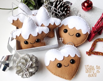 Décoration de biscuits en pain d'épices en feutre pour le sapin de Noël