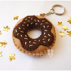 Felt fake food kawaii donuts keychain bag charm