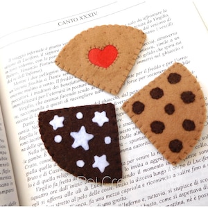Felt corner bookmarks chocolate chip cookies