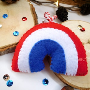 Felt independence day July 4th rainbow patriotic ornament, USA flag, american flag decor, memorial day