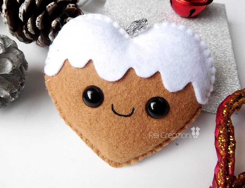 Felt gingerbread cookie ornament Christmas Tree Heart