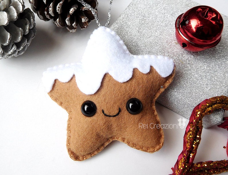 Felt gingerbread cookie ornament Christmas Tree Star