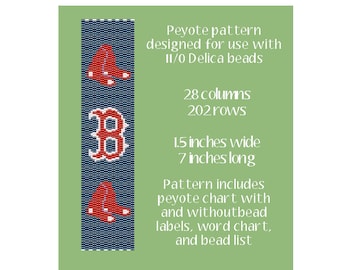 Mankiet lub gobelin Boston Red Sox Peyote Stitch
