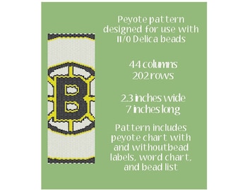 Boston Bruins Hockey Peyote Pattern for bracelet or tapestry