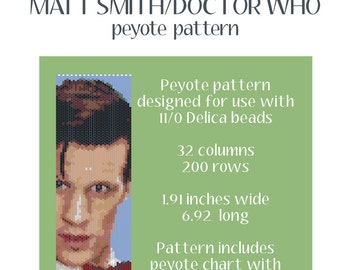 Matt Smith Eleventh Doctor Who Peyote Pattern