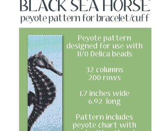 Black Seahorse Peyote Pattern