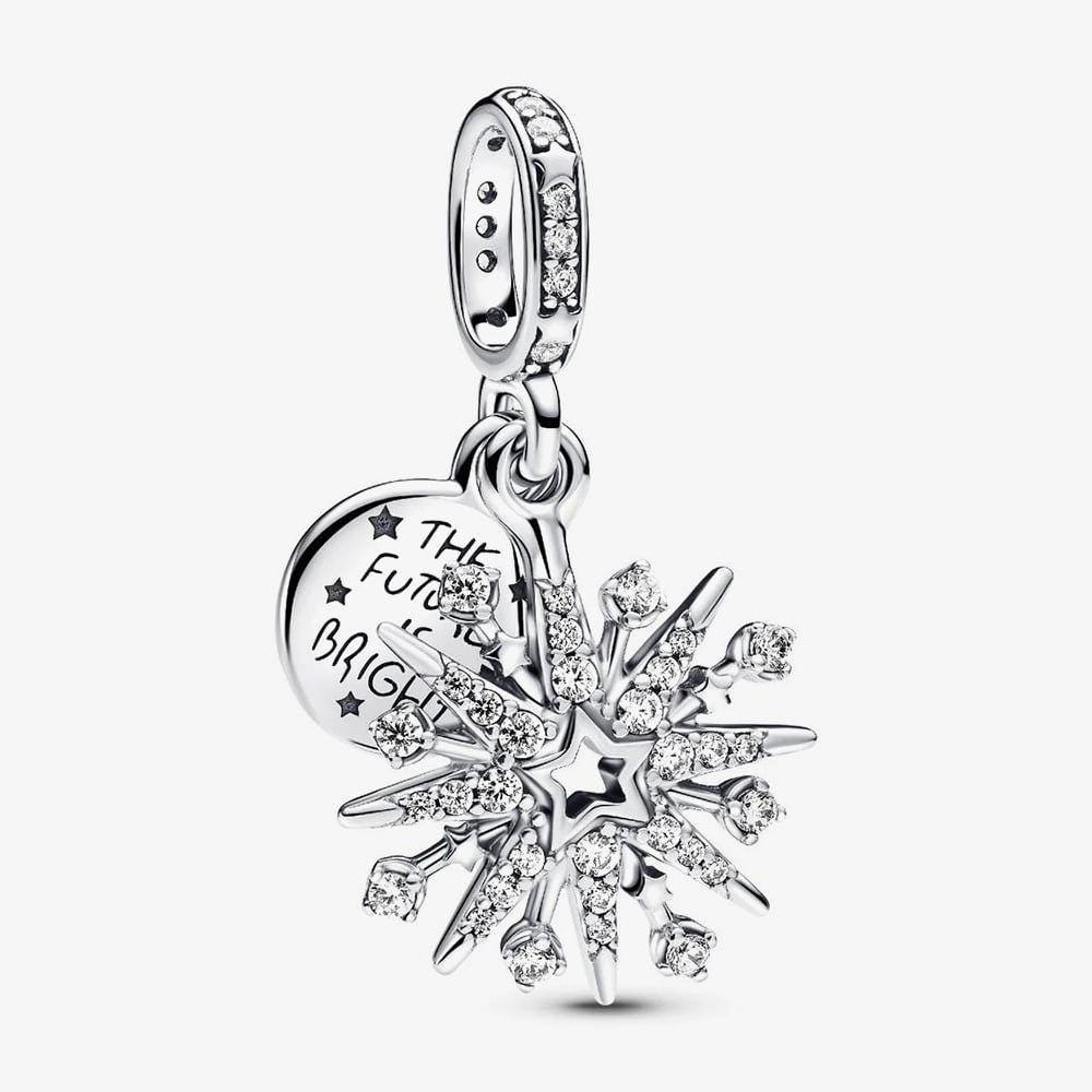 Pandora Sparkling Firework Double Dangle Charm 793512C01 - Etsy