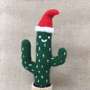 Handmade Needle Felted Christmas Cactus