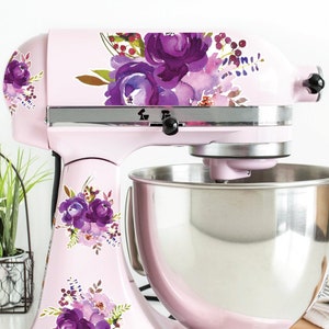 Purple Flower Mixer Decals | Watercolor Floral Decals | Flower Decal | Kitchen Mixer Decals | Kitchen Decals | Stand Mixer Decals