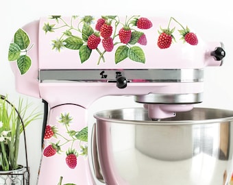 Raspberry Branch Mixer Decals | Raspberry Decals | Watercolor Raspberry | Stand Mixer Decals | Kitchen Sticker | Raspberry Kitchen Decor