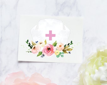 Nurse Sticker | Floral Nurse Car Decal | Nurse Sticker | Medical Worker Sticker | Emergency Decal | Medic Decal | Nurse Tumbler Decal