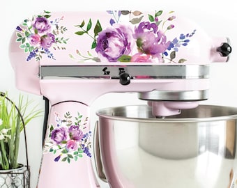 Pastel Purple Flower Mixer Decals | Watercolor Floral Decals | Flower Decal | Kitchen Mixer Decals | Stand Mixer Decals