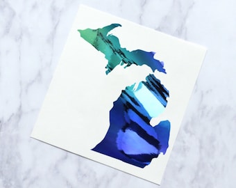 Michigan State Decal | Holo Michigan Silhouette Vinyl Decal | Michigan Sticker | State Decal | Michigan Decal | Opal Vinyl Decal