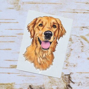 Watercolor Golden Retriever Decal: Dog Laptop Sticker