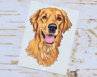 Golden Retriever Sticker | Watercolor Dog Sticker | Dog Decal | Golden Retriever Sticker | Golden Retriever Dog Decal