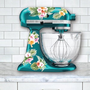 Tropical Hibiscus Mixer Decals: Watercolor Floral Decals
