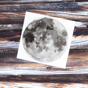 Autocollant Lune | Autocollant en vinyle lune aquarelle | Sticker pour ordinateur portable galaxie espace extra-atmosphérique | Autocollant Lune | Sticker ordinateur portable lune