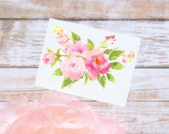 Peony Flower Bouquet Sticker | Bright Pink Floral Vinyl Sticker | Flower Sticker | Flower Decal | Flower Laptop Sticker