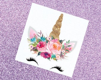 Lashes Unicorn Girly Custom Art Flowers Pastel Gift ~ Vivid Coaster 