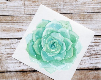 Green Succulent Sticker | Succulent  Decal | Succulent Vinyl Decal | Watercolor Decal | Cactus Decal  | Tumbler Decal