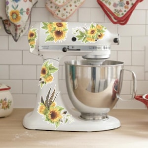 Watercolor Sunflower Mixer Decals: Kitchen Decor