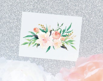 Flower Bouquet Sticker | White Peony Floral Vinyl Decal | Watercolor Flower Decal | White Flower | Tumbler Decal